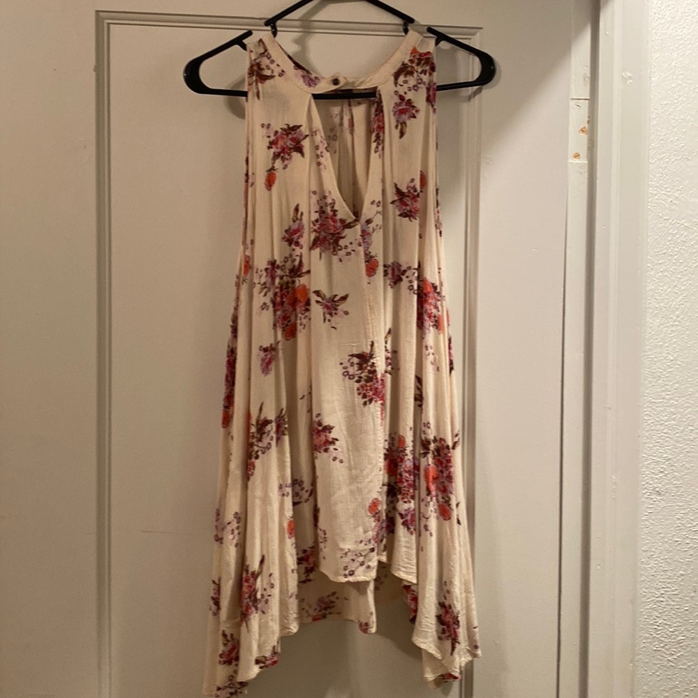 Free People tunic dress, floral, crème. Size: XS